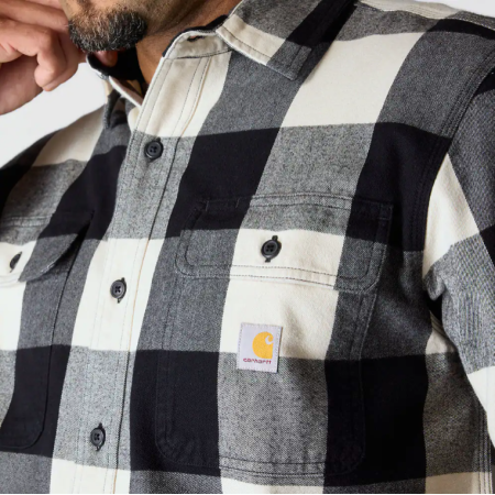 Koszula Flanelowa Carhartt Heavyweight Plaid Shirt - Oat Milk